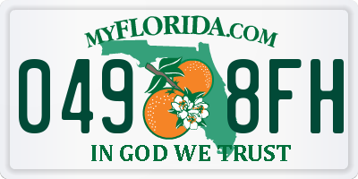 FL license plate 0498FH