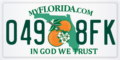 FL license plate 0498FK