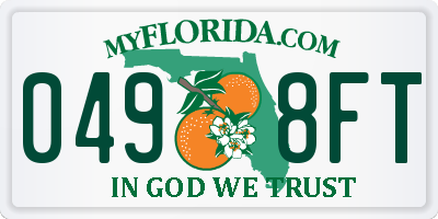 FL license plate 0498FT