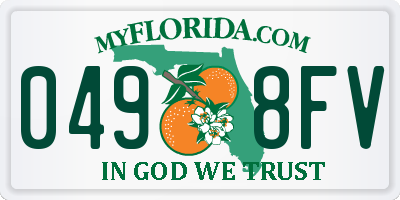 FL license plate 0498FV
