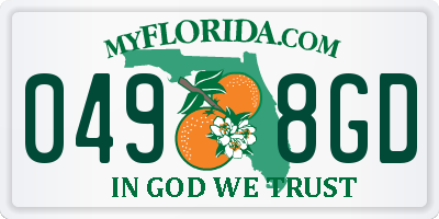 FL license plate 0498GD
