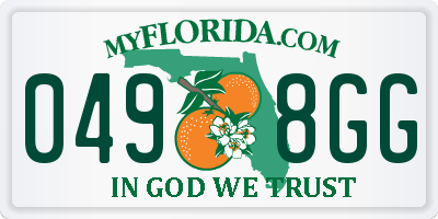 FL license plate 0498GG