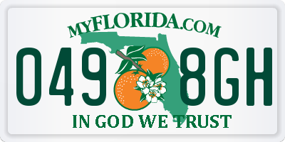 FL license plate 0498GH