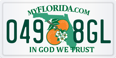 FL license plate 0498GL