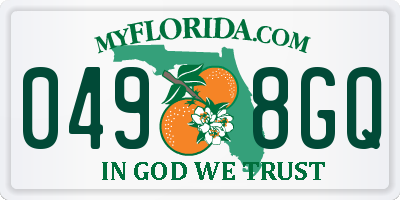 FL license plate 0498GQ