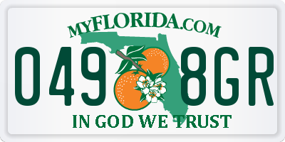 FL license plate 0498GR