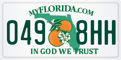FL license plate 0498HH