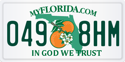 FL license plate 0498HM