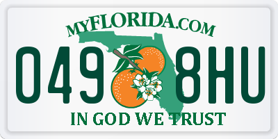 FL license plate 0498HU