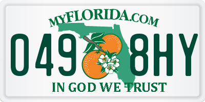 FL license plate 0498HY