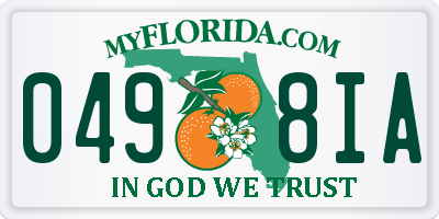 FL license plate 0498IA