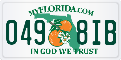 FL license plate 0498IB