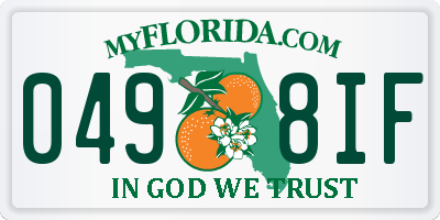FL license plate 0498IF