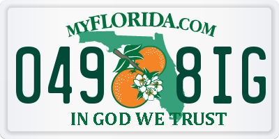 FL license plate 0498IG