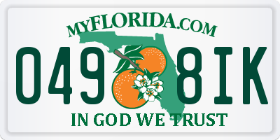 FL license plate 0498IK