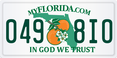 FL license plate 0498IO