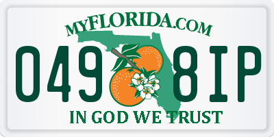 FL license plate 0498IP