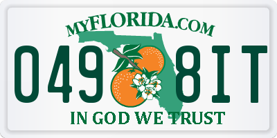 FL license plate 0498IT