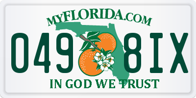 FL license plate 0498IX