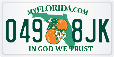FL license plate 0498JK