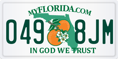 FL license plate 0498JM