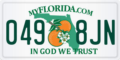 FL license plate 0498JN