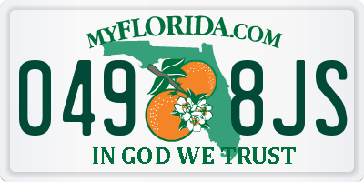 FL license plate 0498JS