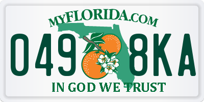 FL license plate 0498KA