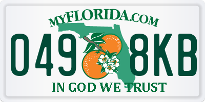 FL license plate 0498KB