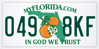 FL license plate 0498KF