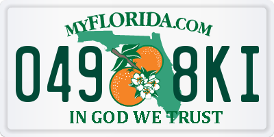 FL license plate 0498KI