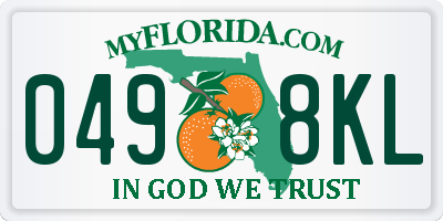 FL license plate 0498KL