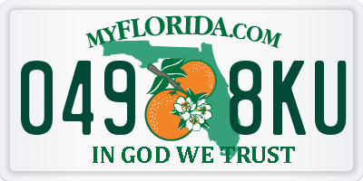 FL license plate 0498KU