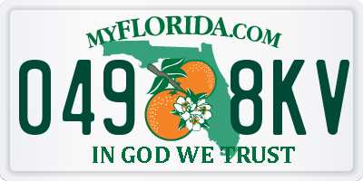 FL license plate 0498KV