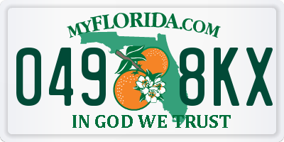 FL license plate 0498KX