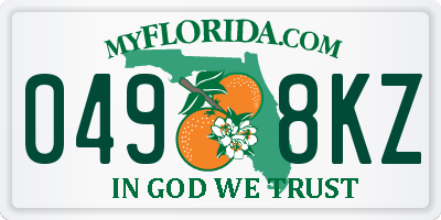 FL license plate 0498KZ