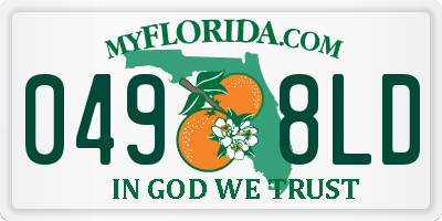 FL license plate 0498LD