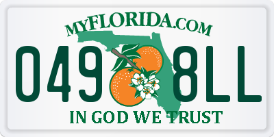 FL license plate 0498LL