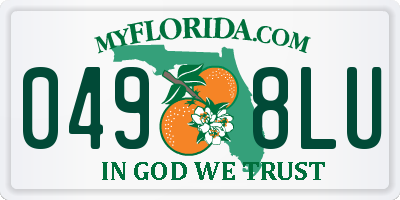 FL license plate 0498LU