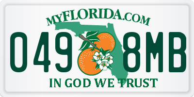 FL license plate 0498MB