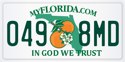 FL license plate 0498MD