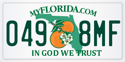 FL license plate 0498MF