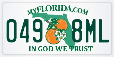 FL license plate 0498ML