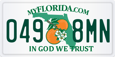 FL license plate 0498MN