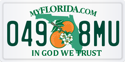 FL license plate 0498MU