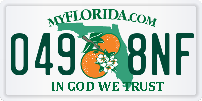 FL license plate 0498NF