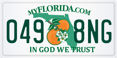 FL license plate 0498NG