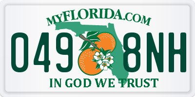 FL license plate 0498NH
