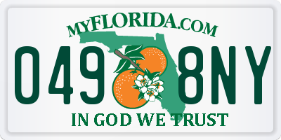 FL license plate 0498NY