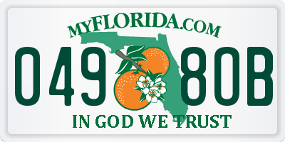 FL license plate 0498OB